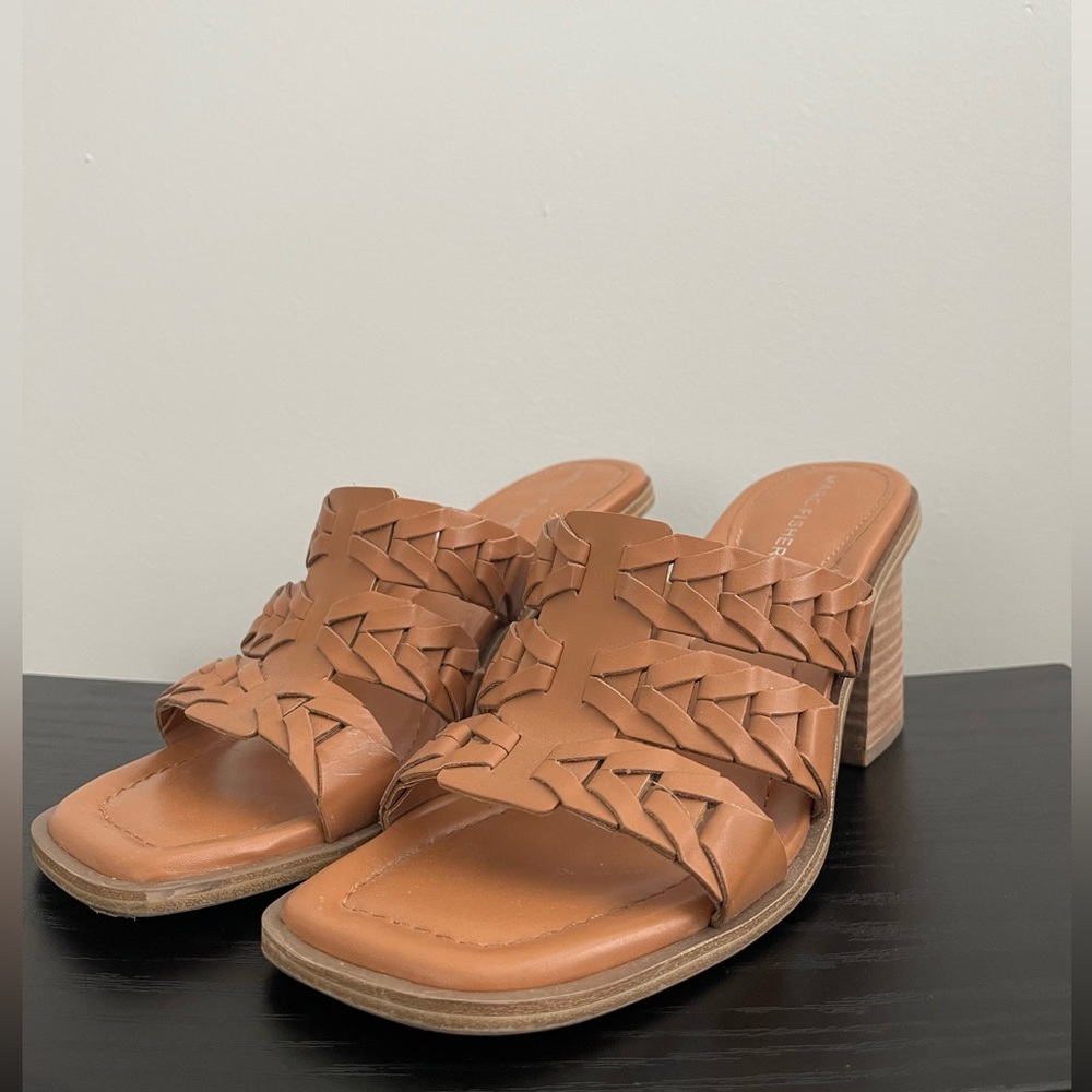 Women’s Marc Fisher Tan Braided Block Heels
